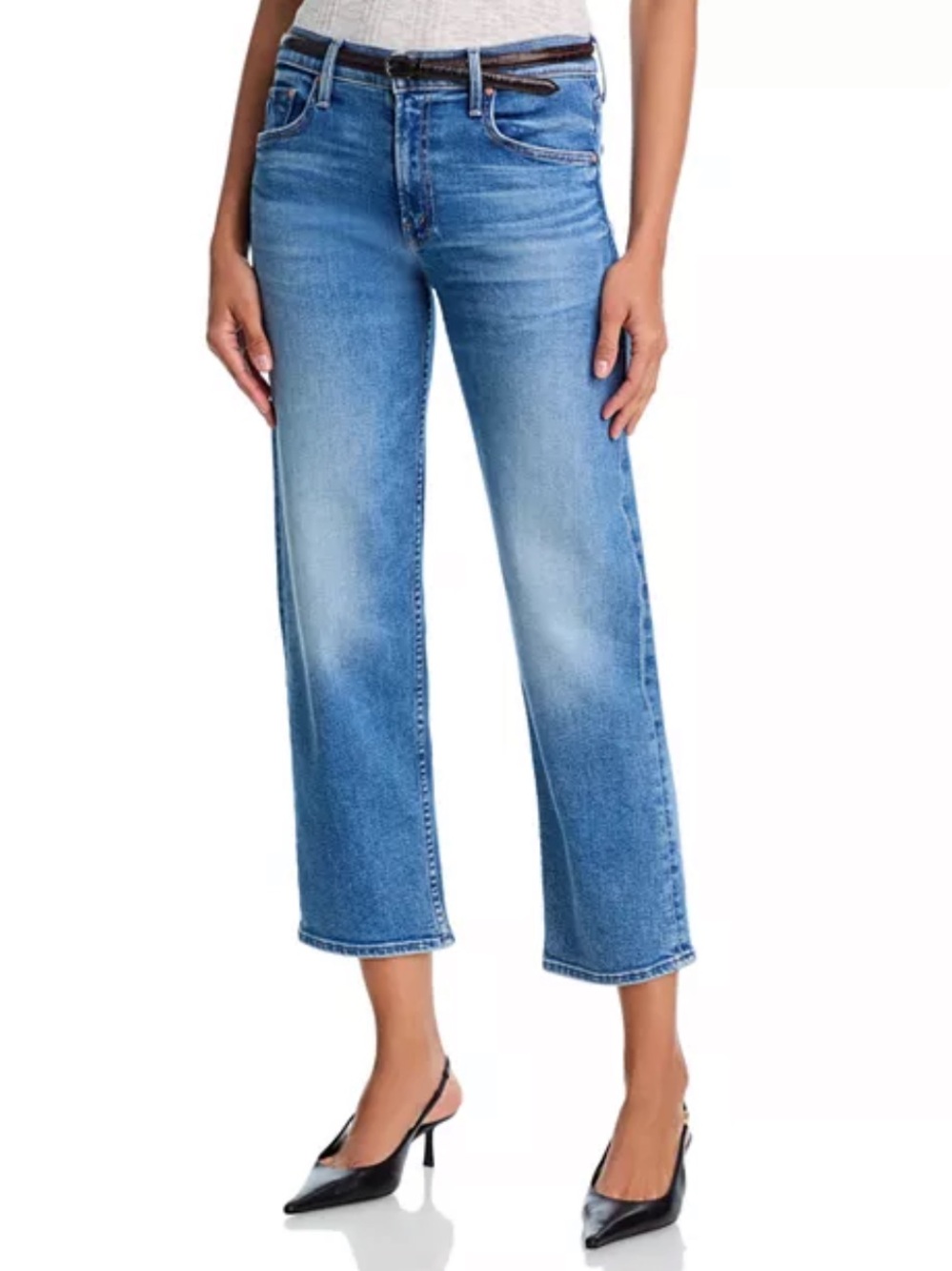 Mother The Newbie High Waist Ankle Straight Leg Jeans- float my boat 25